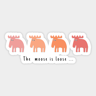 4 Mooses in living coral Sticker